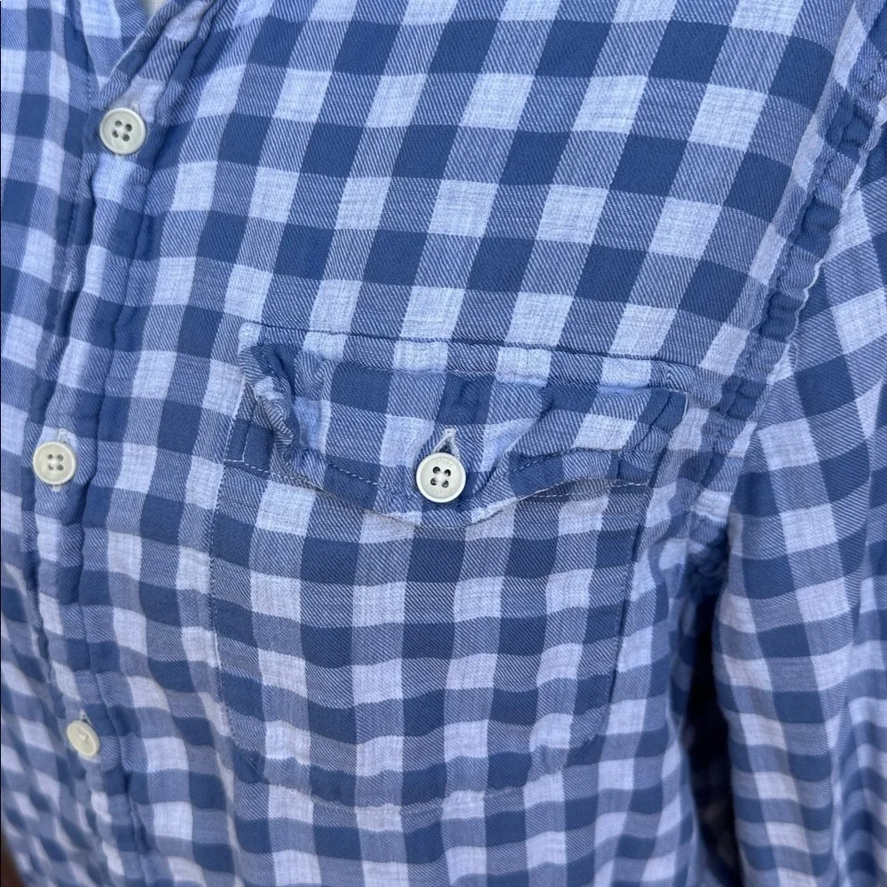 Vineyard Vines Blue White Gingham Crosby Slim Fit Long Sleeve Shirt Medium M